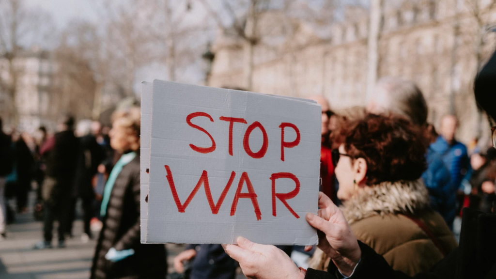 Stop war sign